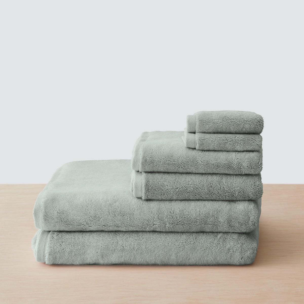 Organic Plush Bath Sheet Set - Seaglass / Set of 6