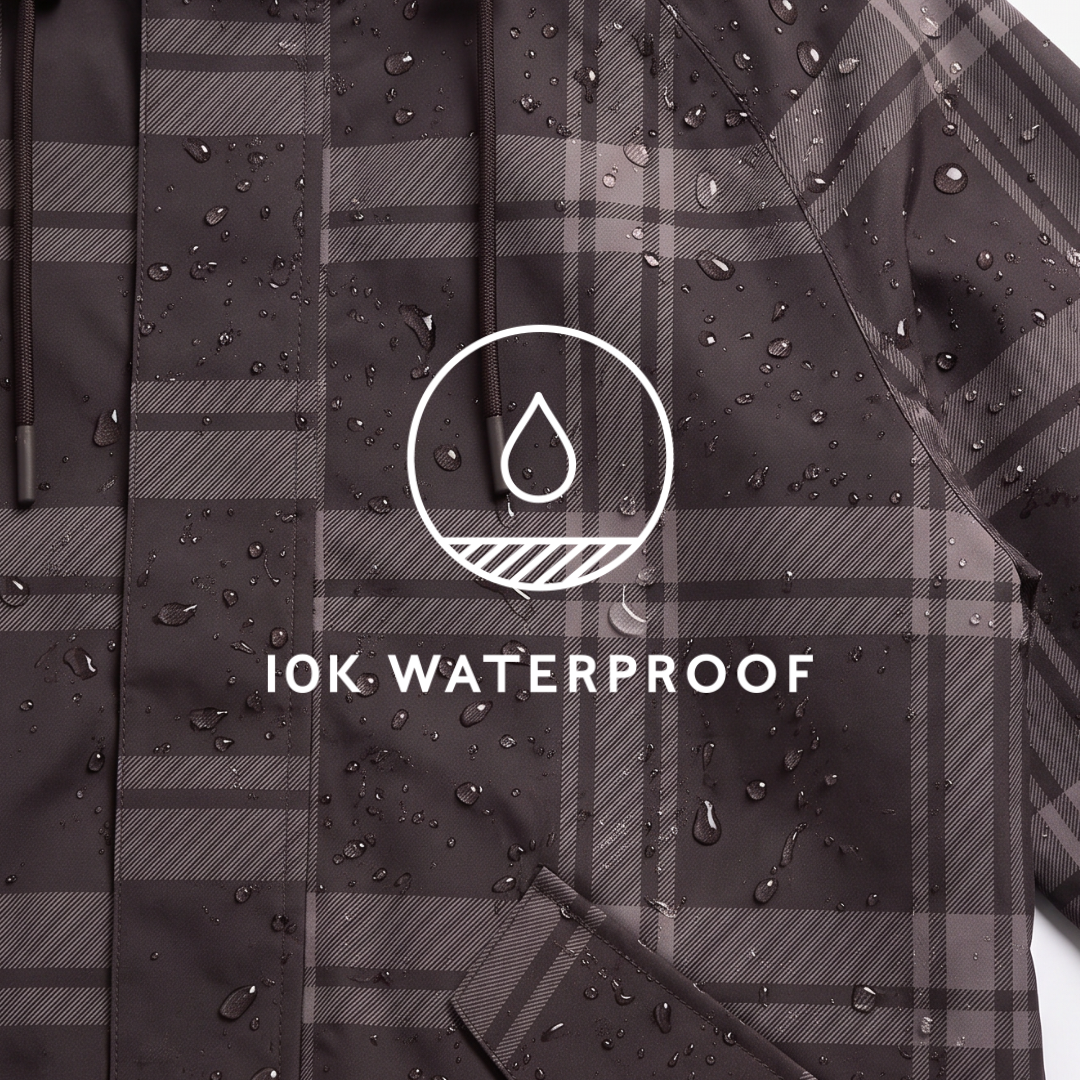 Ortega Womens Checked Waterproof Coat - Chocolate Brown - Image 2