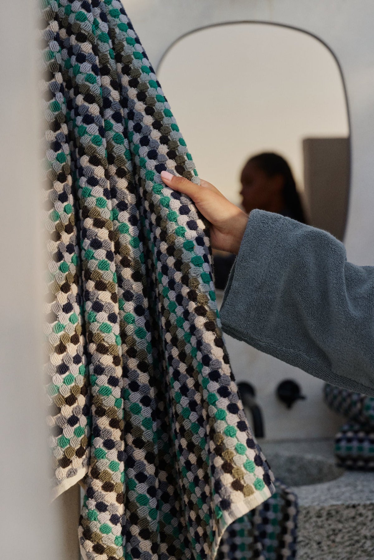 Organic Cotton Mosaic Towels (Sea) - Image 5