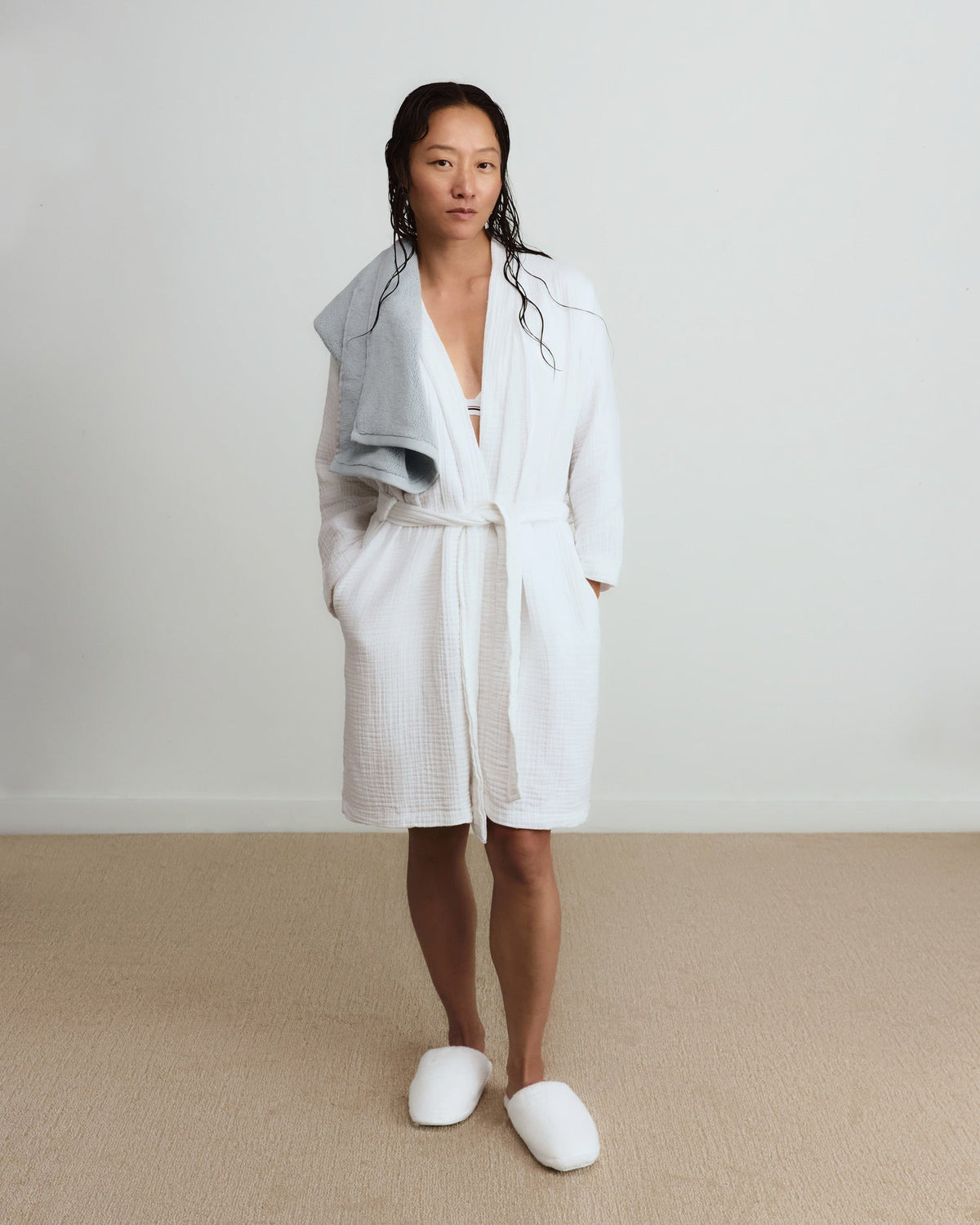 Cloud Cotton Robe (White) - Image 4