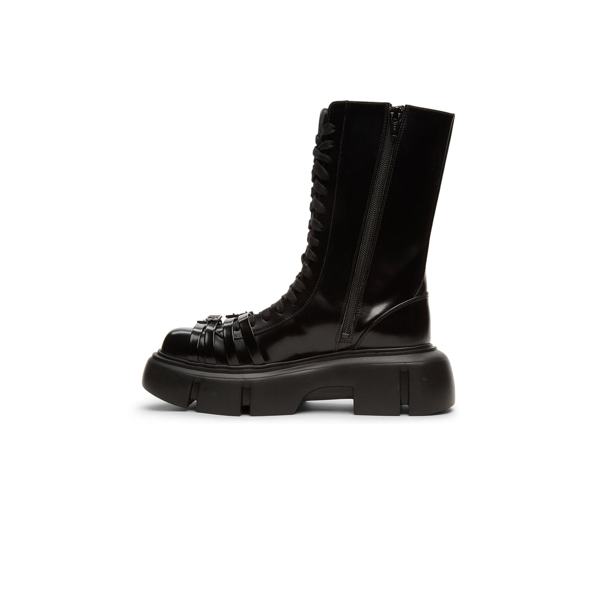 Simone Rocha Platform Buckle Combat Boot (Black) - Image 2