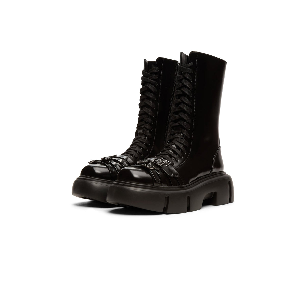 Simone Rocha Platform Buckle Combat Boot (Black) - Image 3