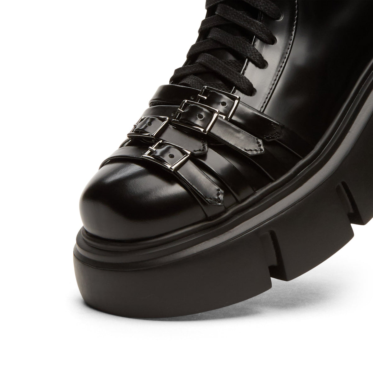 Simone Rocha Platform Buckle Combat Boot (Black) - Image 6