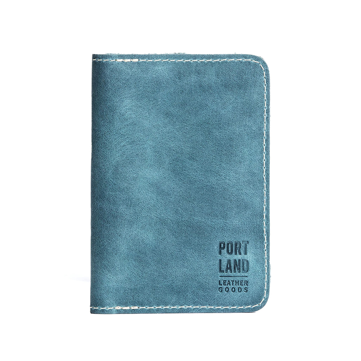 'Almost Perfect' Leather Modern Passport Holder - Aqua