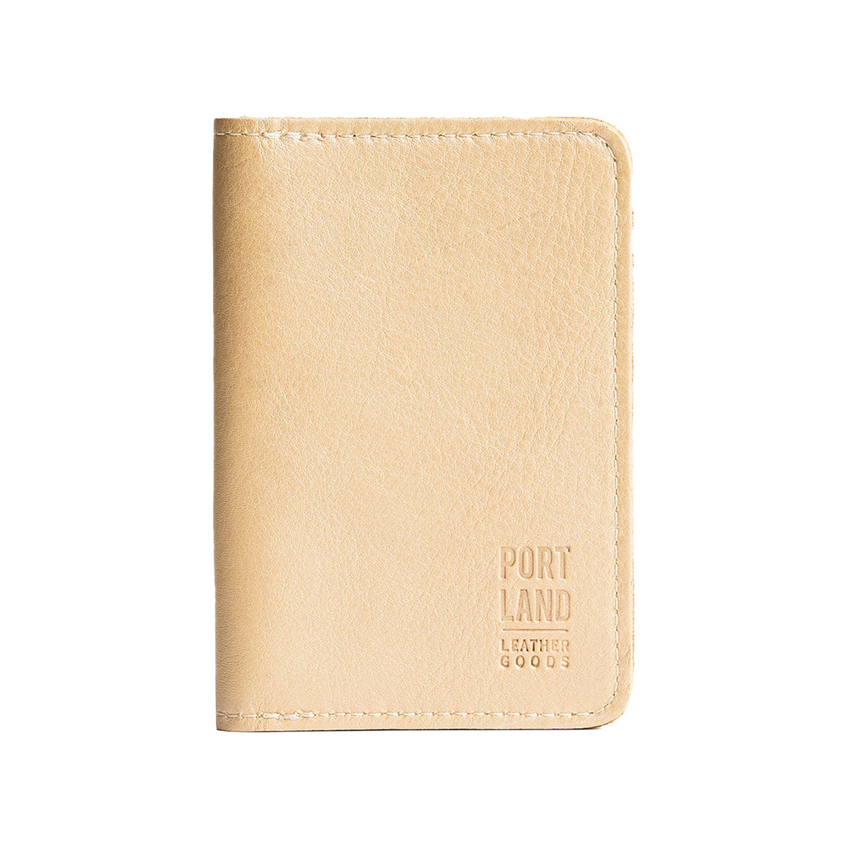 'Almost Perfect' Leather Modern Passport Holder - Champagne
