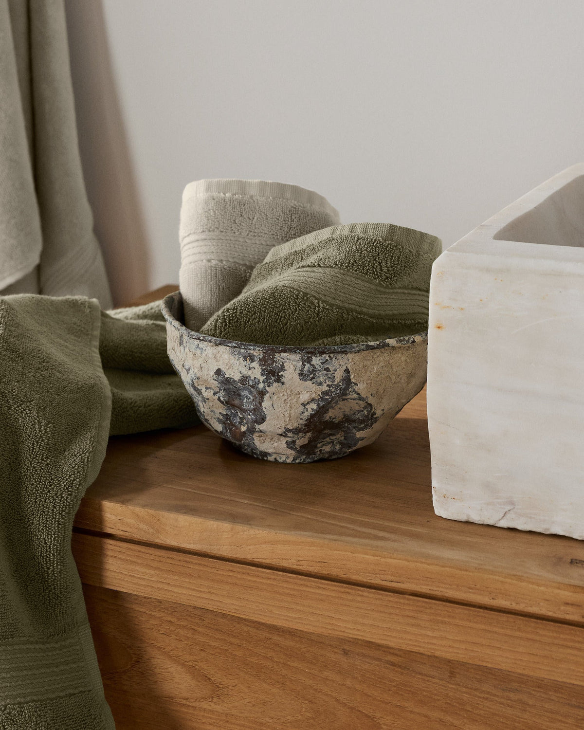 6+6 Classic Turkish Cotton Bath Bundle - Thyme - Image 4
