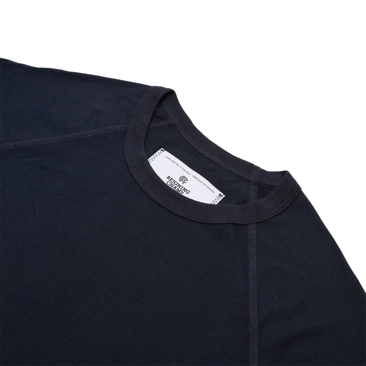 Reigning Champ Reigning Champ Men's Knit Cotton Jersey Raglan Tee (Navy) - Image 3
