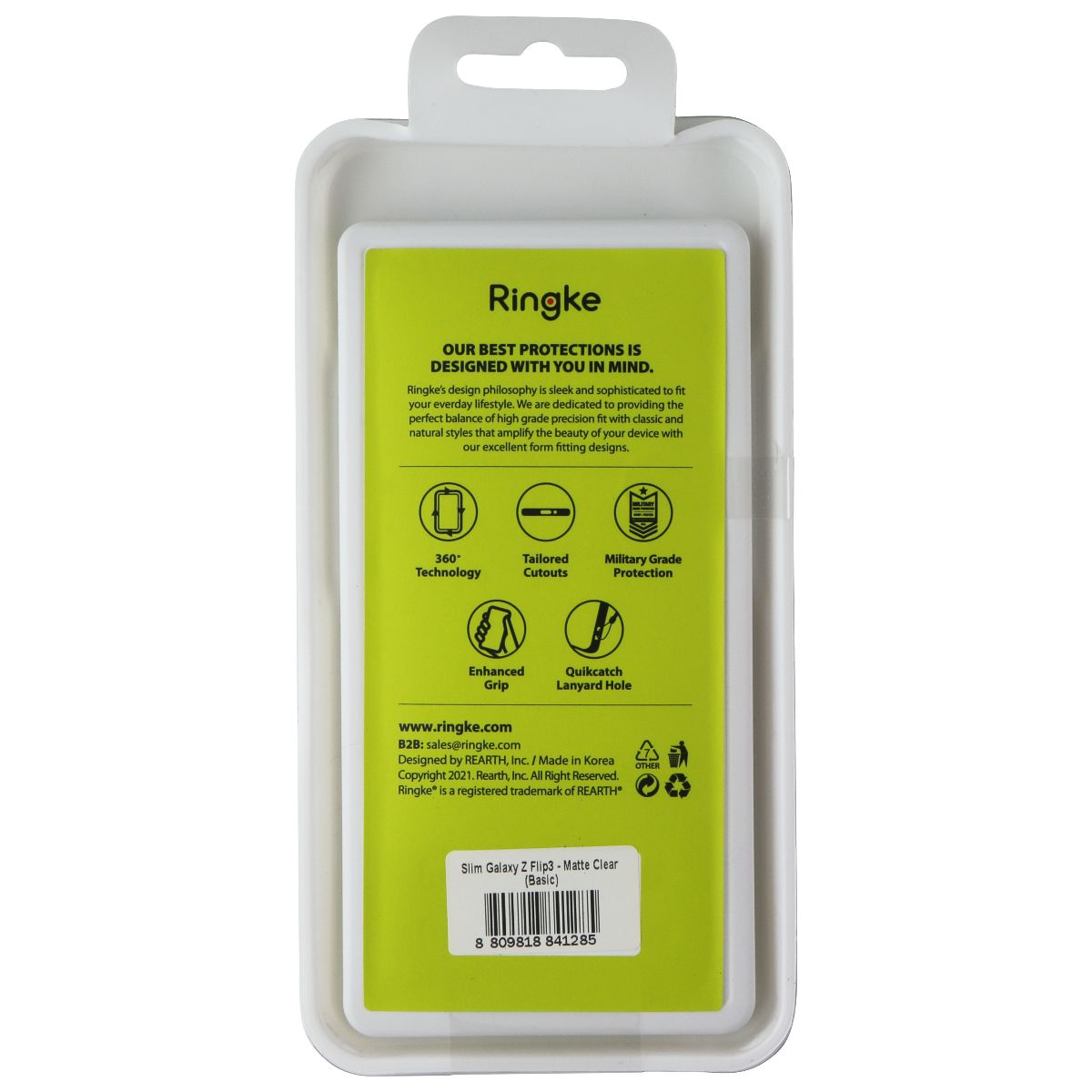 Ringke Slim Series Case for Samsung Galaxy Z Flip3 5G - Matte Clear - New - Image 2