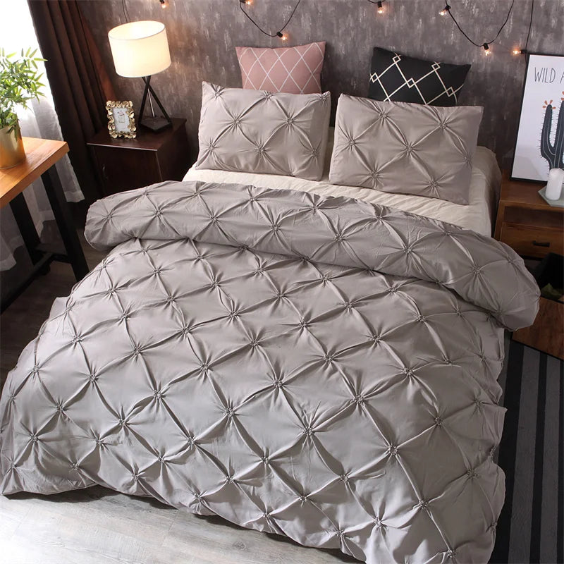 3-Piece Gray Queen Duvet Cover & Pillowcases - LAOhuise