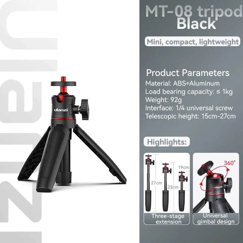 Ulanzi MT-08 Mini Tripod White - MT-08 Black