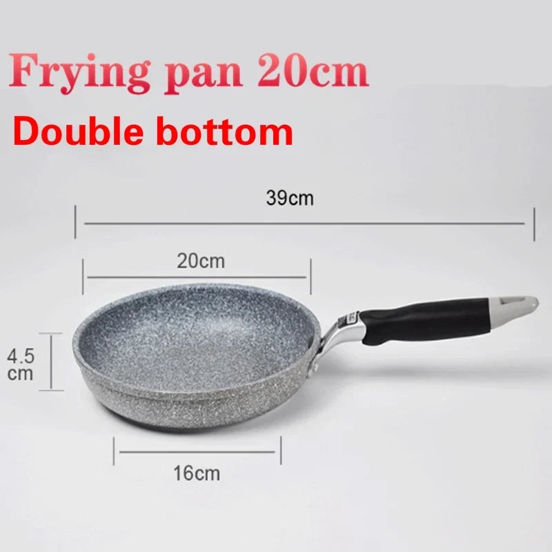 Durable Stone Frying Wok Pan Non-stick Ceramic Pot Induction Fryer Steak Cooking Gas Stove Skillet Cookware - Frying Pan 20cm