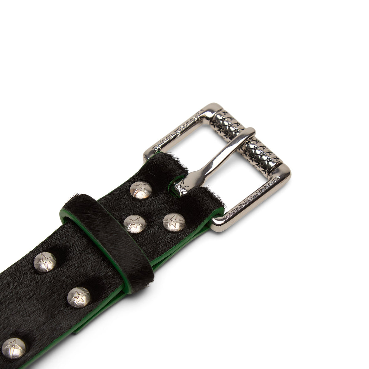 Carpet Company Pony Hair Studded Belt (Black) - Image 2