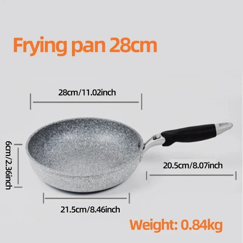 Durable Stone Frying Pan28/26/24/20cm Wok Non-stick Pan Skillet Cauldron Induction Cooker Pans Pancake Egg Gas - Image 19