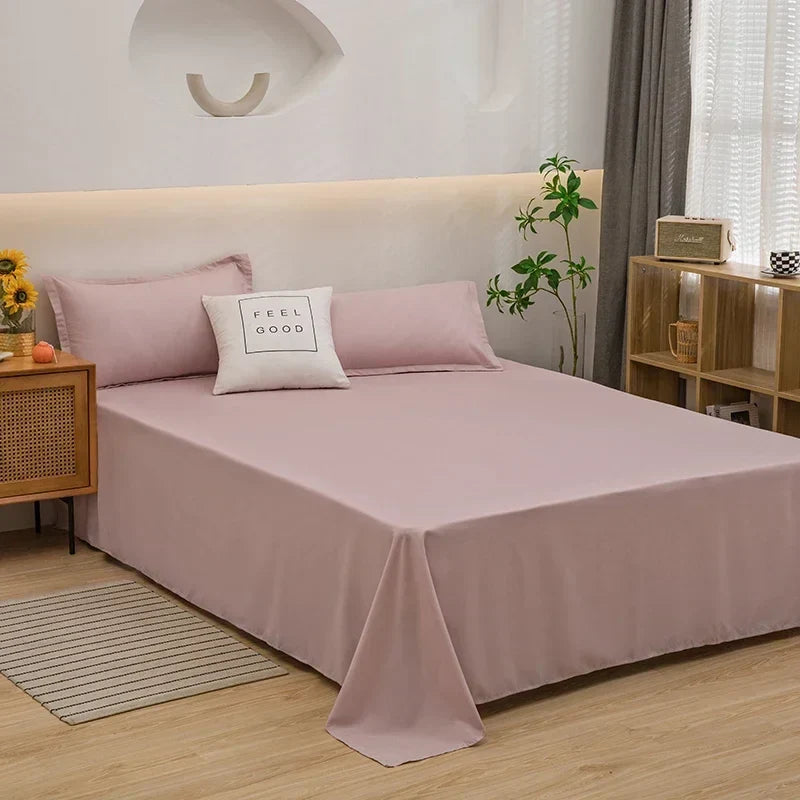 Soft Solid Color Flat Bedsheet – Single, Double, Queen & King Size - Image 2