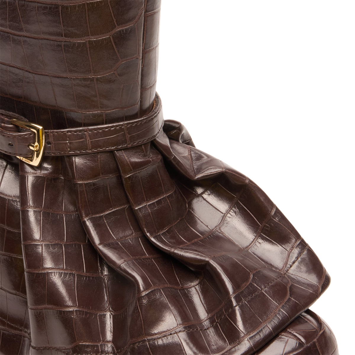 GANNI Kat Croc High Boot (Chocolate Fondant) - Image 7