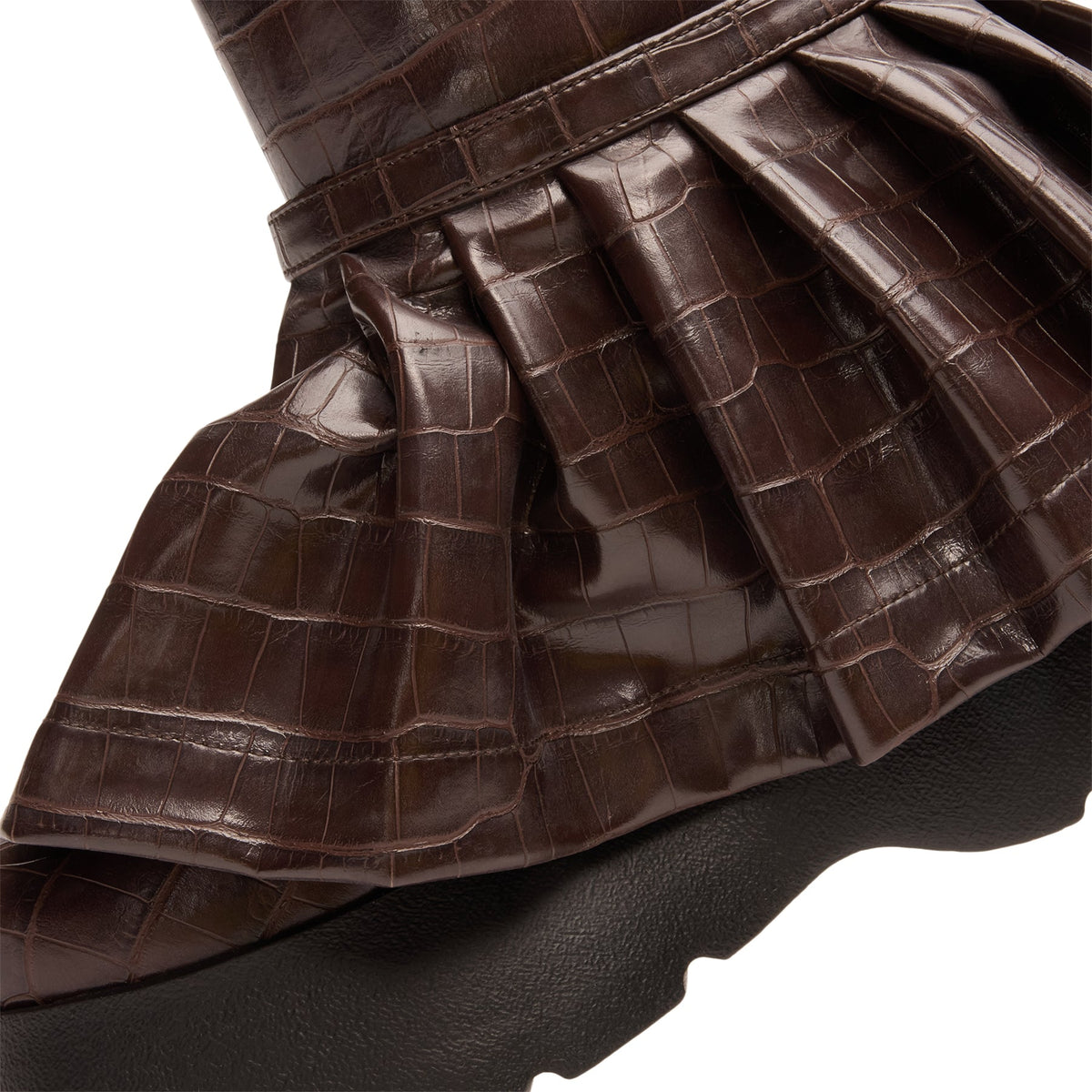 GANNI Kat Croc High Boot (Chocolate Fondant) - Image 8