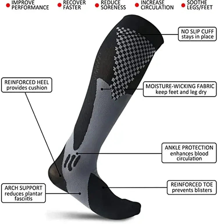 Supportive Long Socks for Sports, Travel & Everyday Comfort - Image 8
