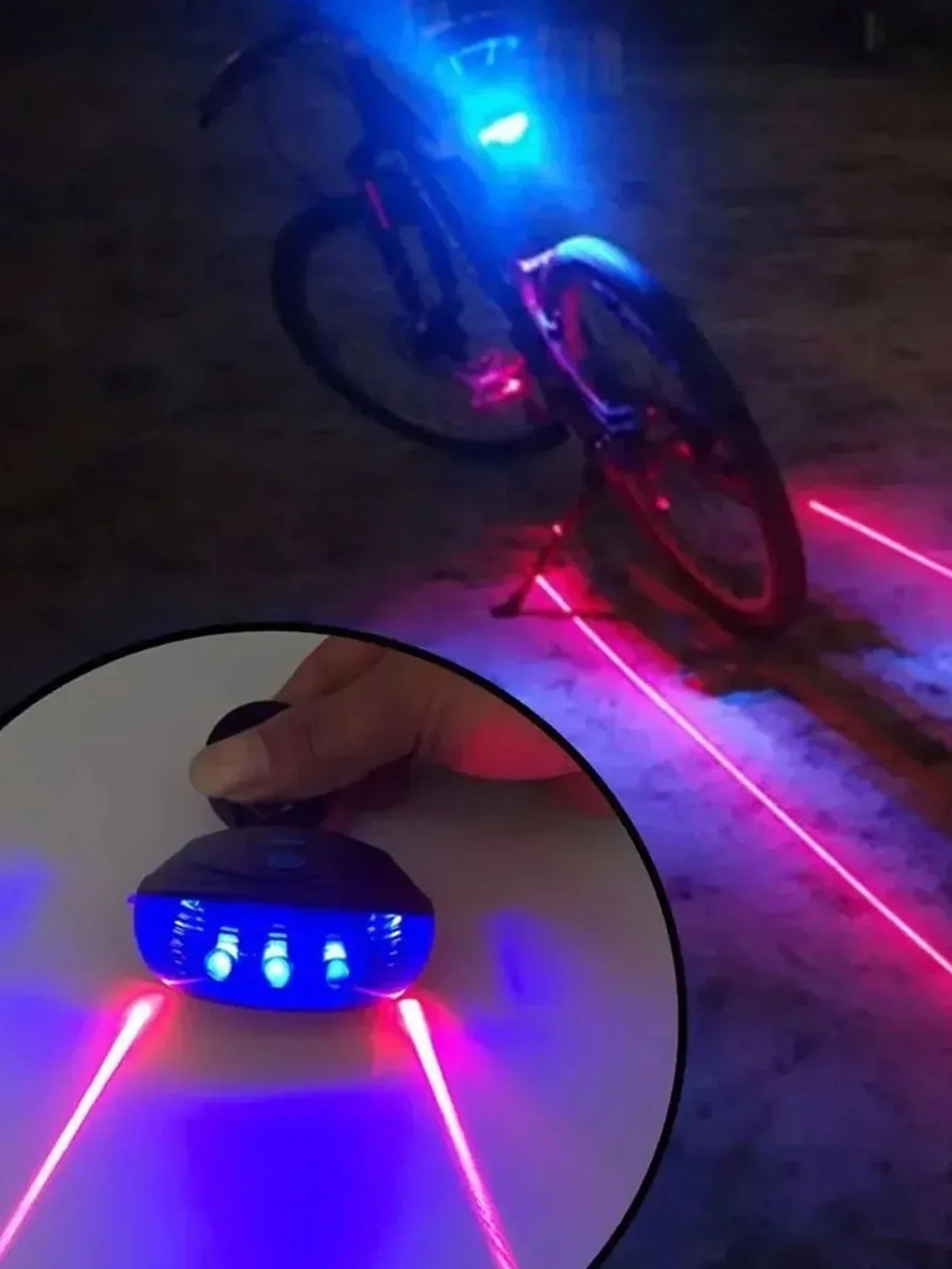 5 LED Bicycle Tail Light with Laser Safety Beam - Image 11