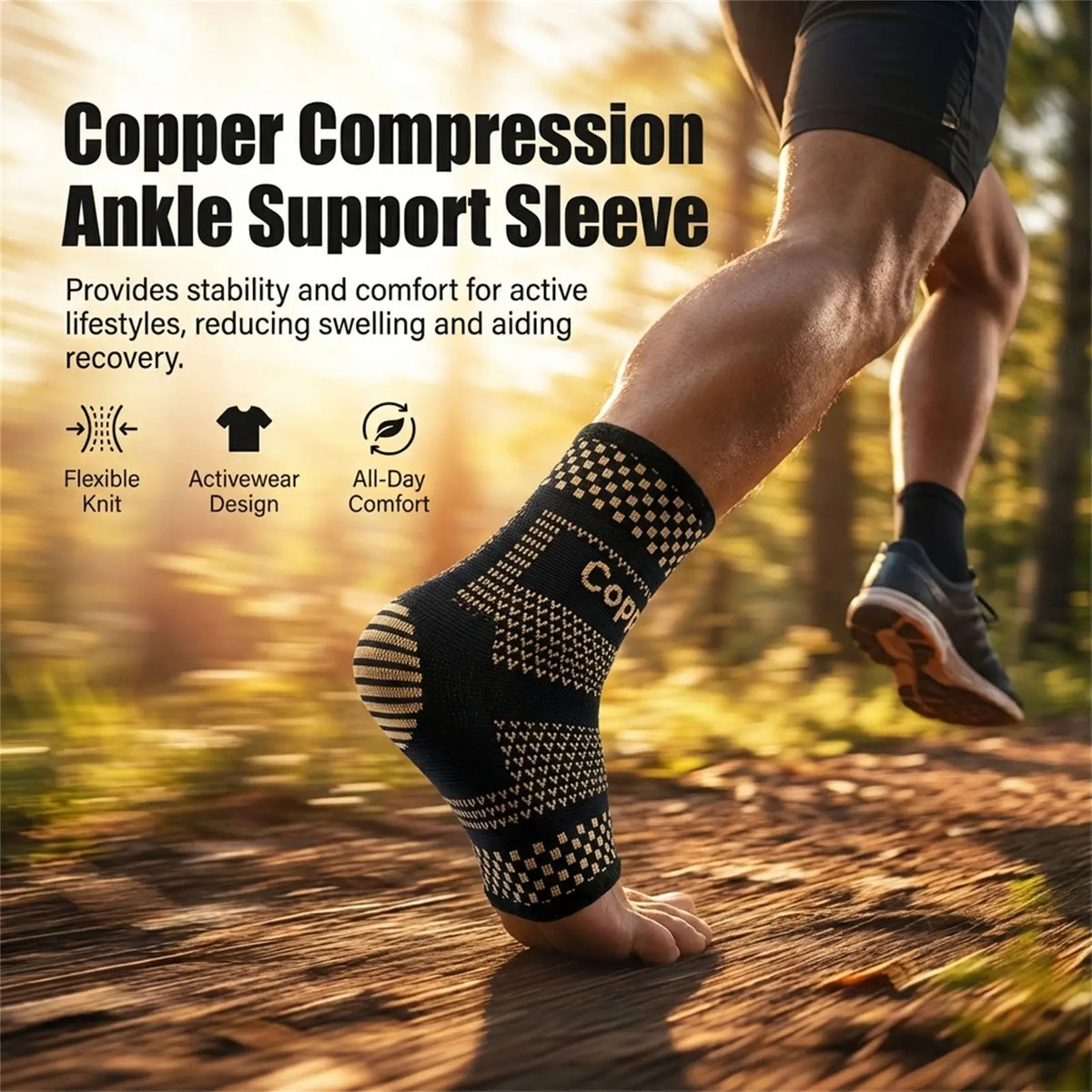 Copper Ankle Compression Sleeve - Image 4