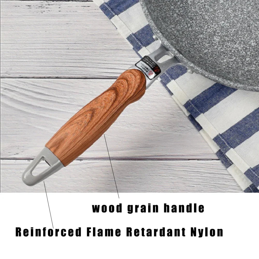 Durable Stone Frying Wok Pan Non-stick Ceramic Pot Induction Fryer Steak Cooking Gas Stove Skillet Cookware Tool - Image 5
