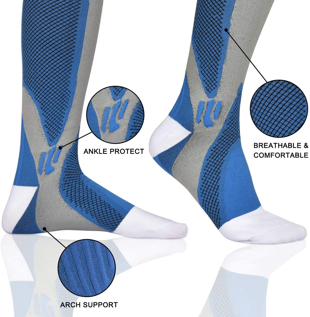 Long Sports & Travel Unisex Compression Socks - Image 9