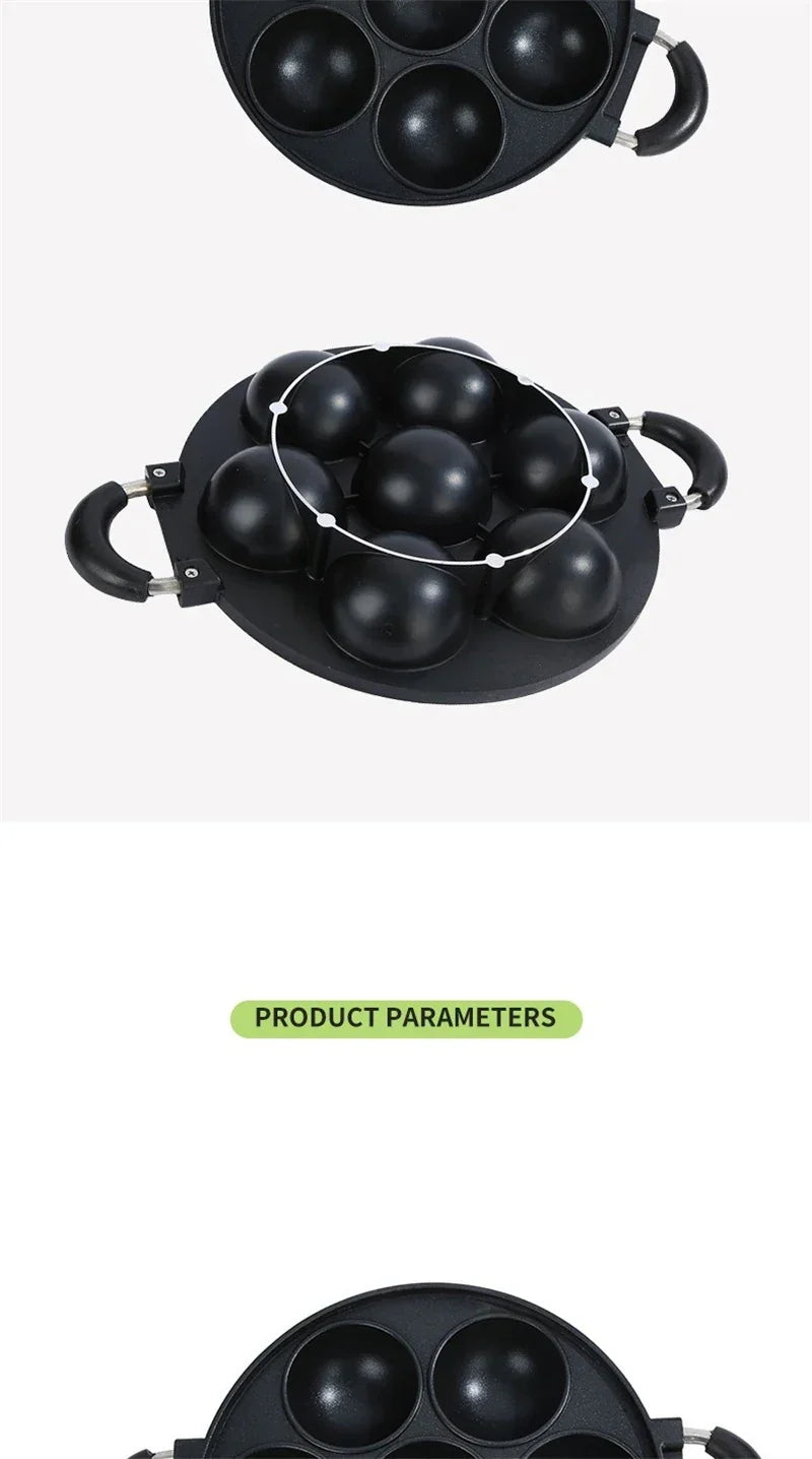 7 Hole Cake Cooking Pan Cast Iron Omelette Pan Non-stick Cooking Pot Breakfast Egg Cooking Pie Cake Mold Cookware Kitchenware