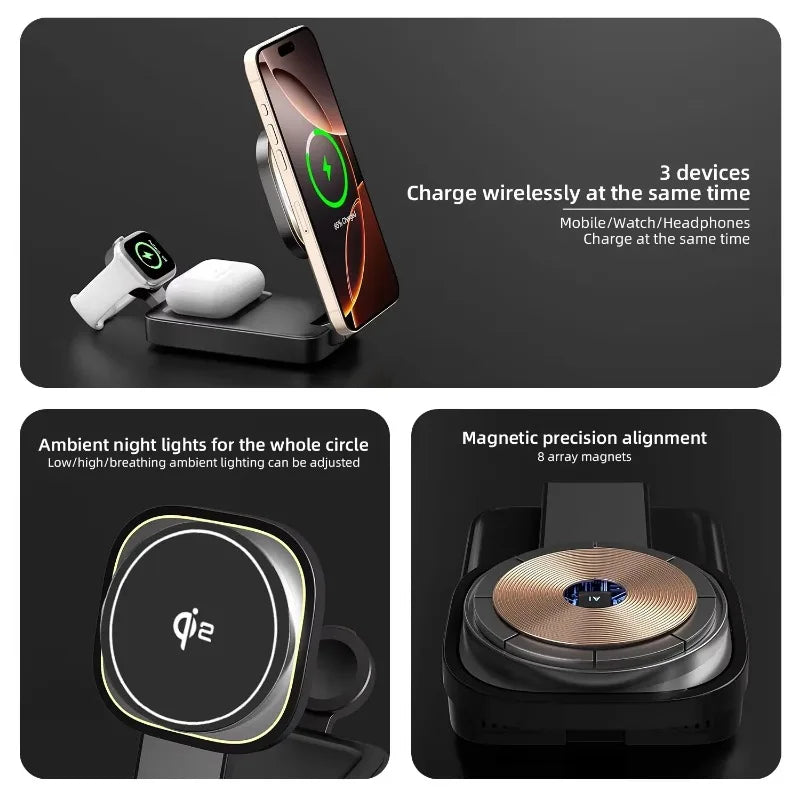 3-in-1 Magnetic Wireless Charger Folding Station – - Image 5