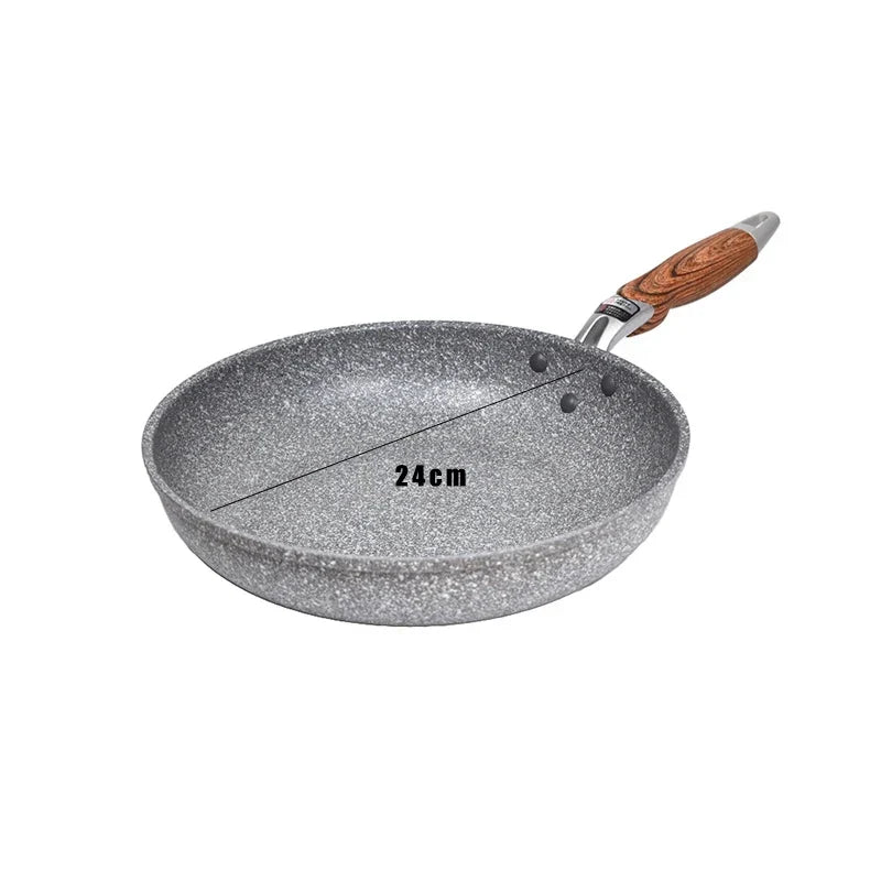 Durable Stone Frying Wok Pan Non-stick Ceramic Pot Induction Fryer Steak Cooking Gas Stove Skillet Cookware - Wok Pan 24cm