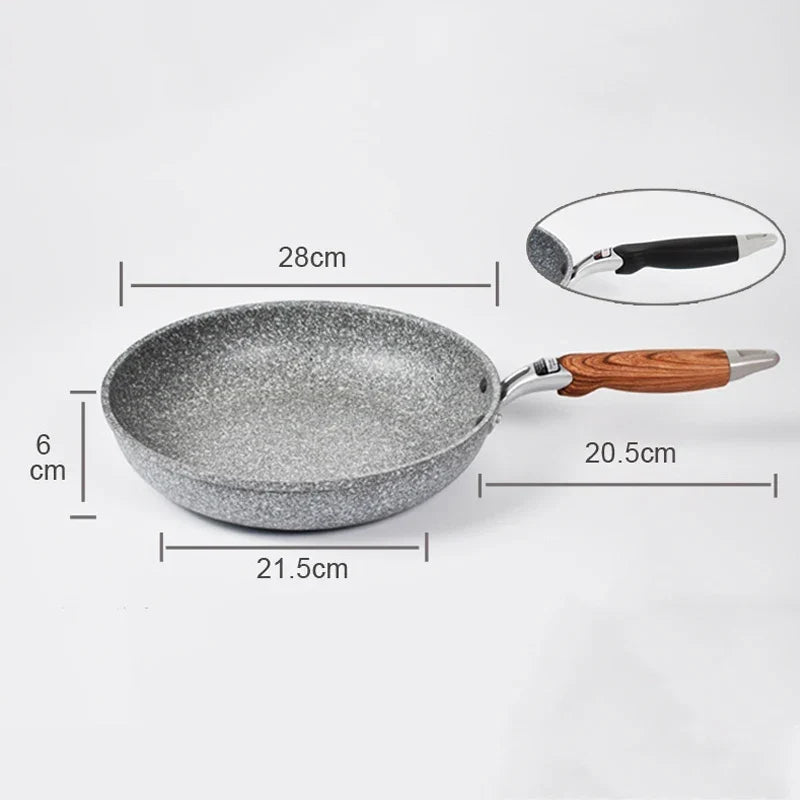 Durable Stone Frying Wok Pan Non-stick Ceramic Pot Induction Fryer Steak Cooking Gas Stove Skillet Cookware Tool - Image 6