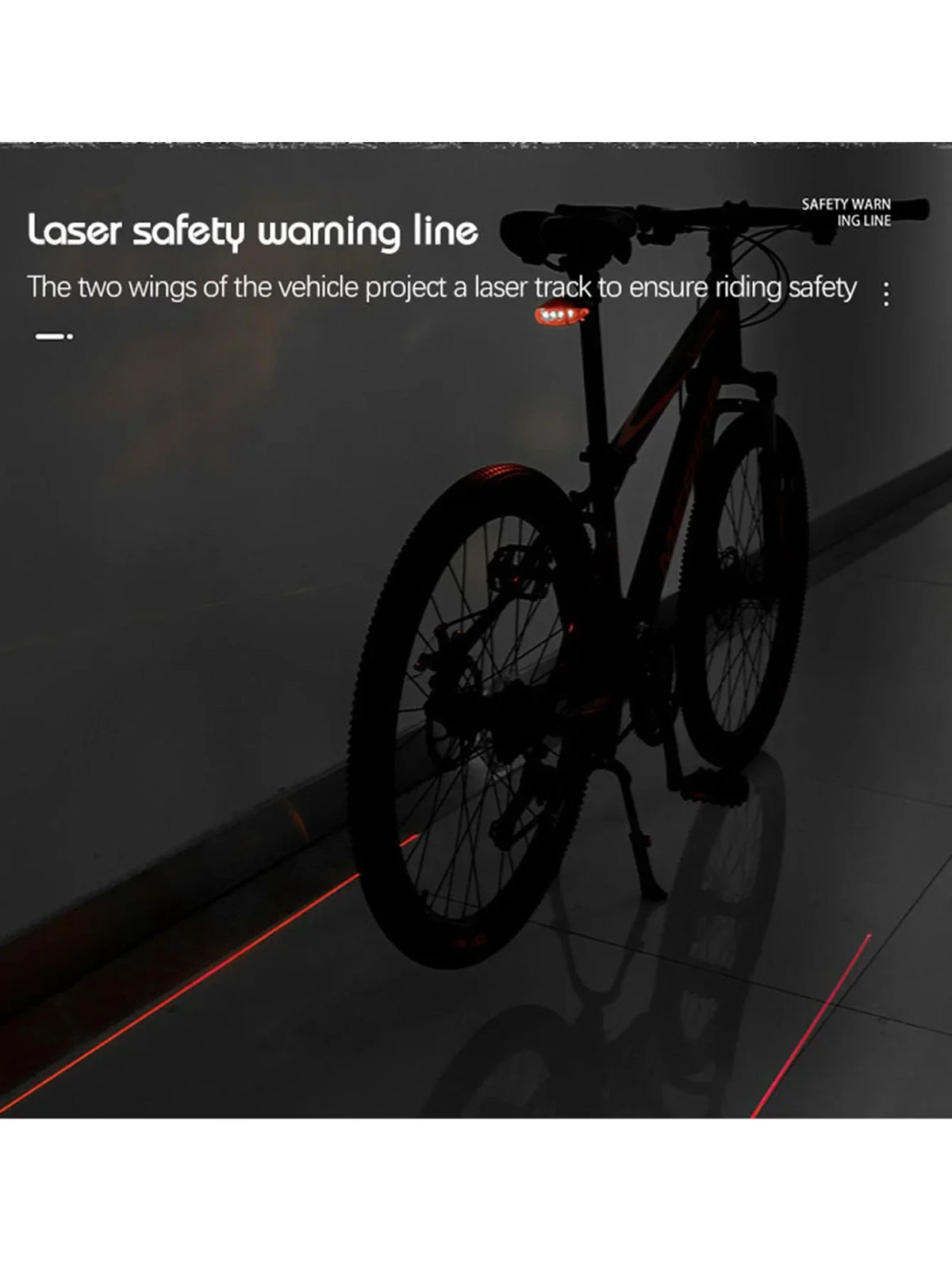 5 LED Bicycle Tail Light with Laser Safety Beam - Image 8