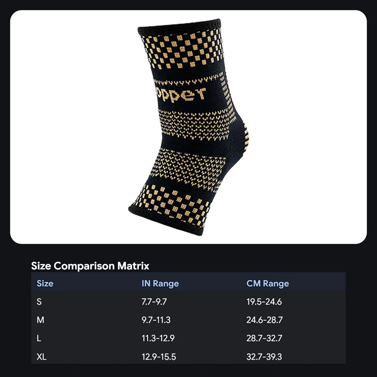 Copper Ankle Compression Sleeve - Image 5