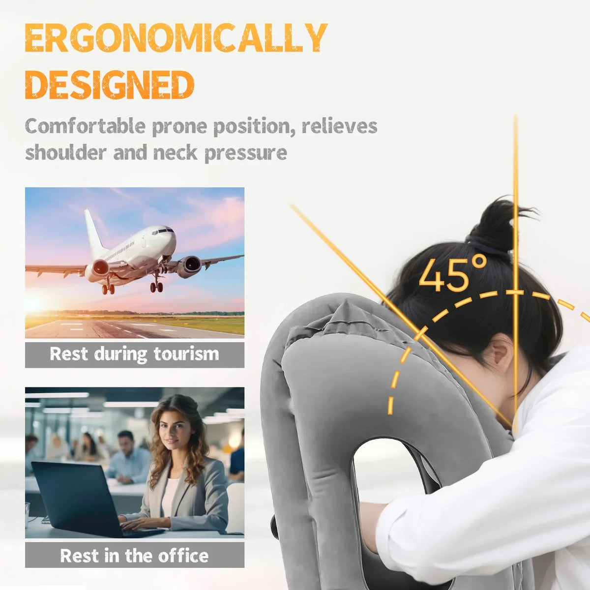 Inflatable Travel Pillow with Patented Valve - Image 2