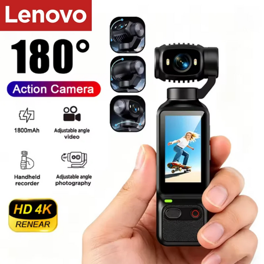 Lenovo HD 4K Action Camera 180° Rotatable For Vlog YouTube Tiktok Girls Record Life Video Recording Entry Portable Action