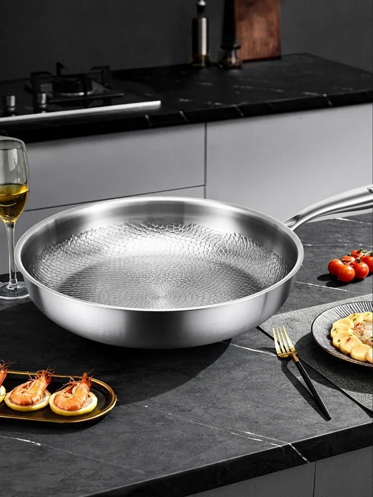 Titanium Frying Pan Thickened Non-Stick Non-Coating Hammer Pattern Fried Steak Pan Gas Stove Pot Induction Kitchen - Image 15