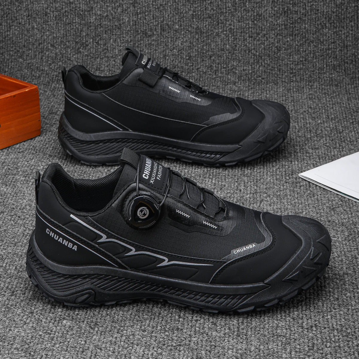 Breathable Non-Slip Trail Men's Hiking Shoes - black