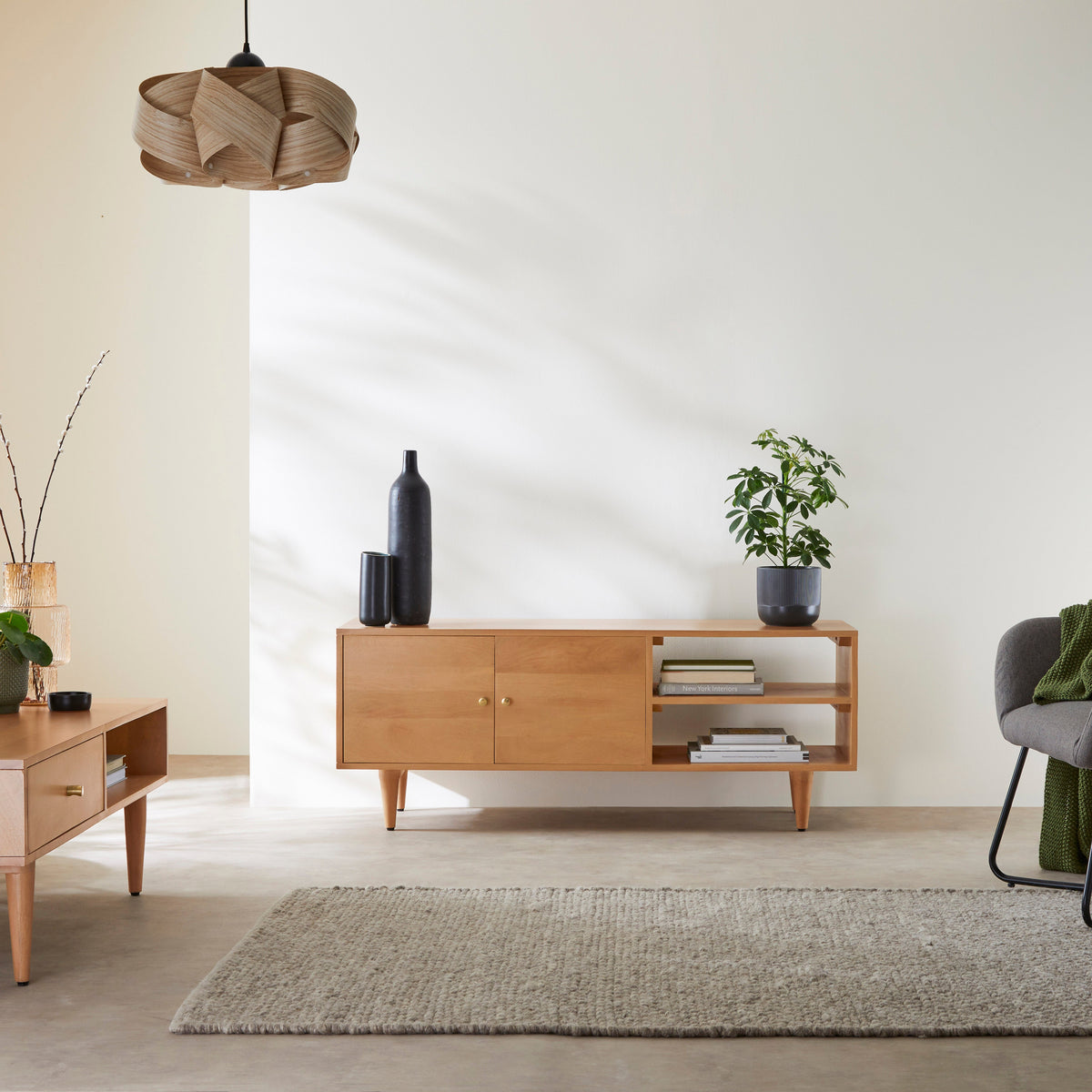 Scandinavian Light Walnut Oslo TV Stand - Image 7