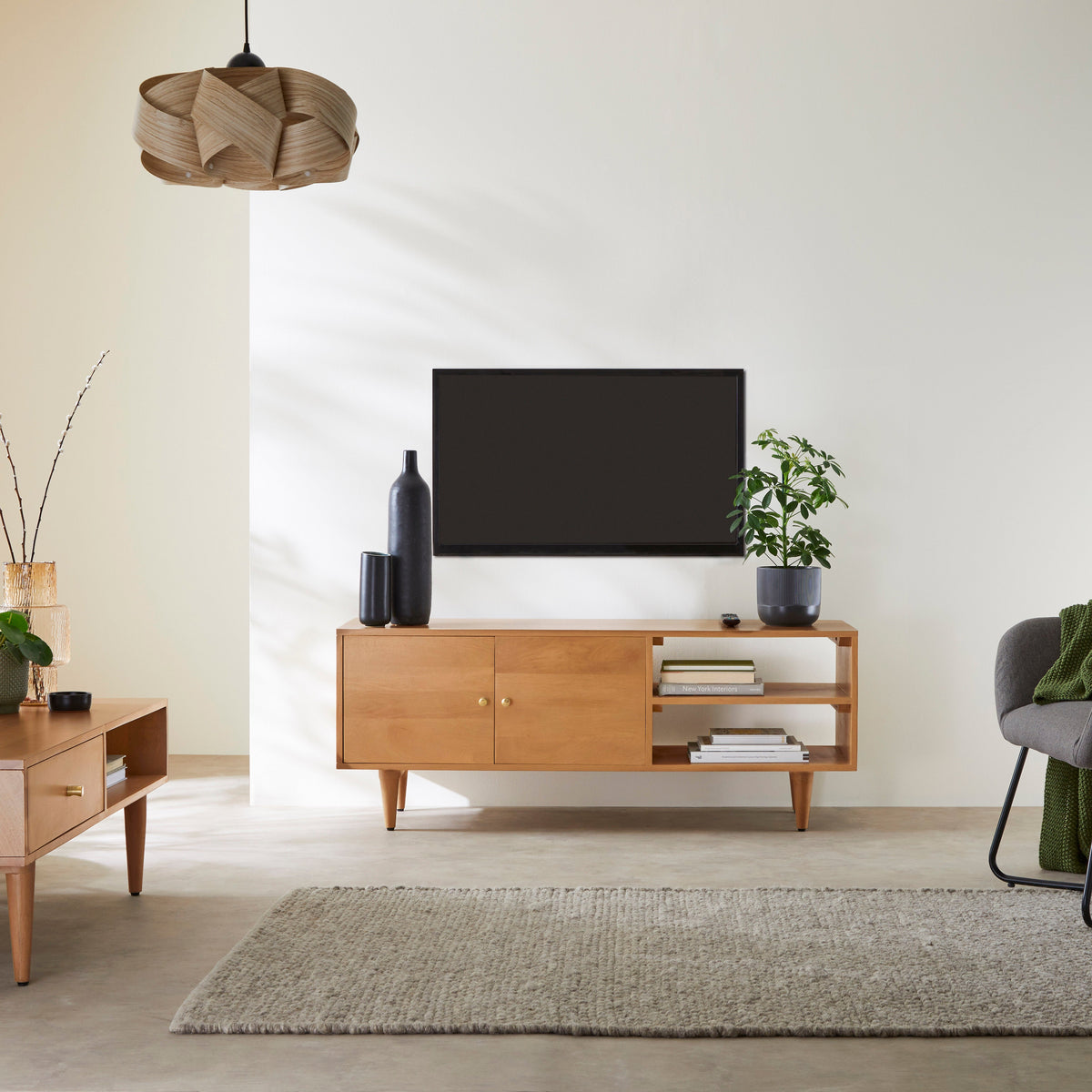 Scandinavian Light Walnut Oslo TV Stand
