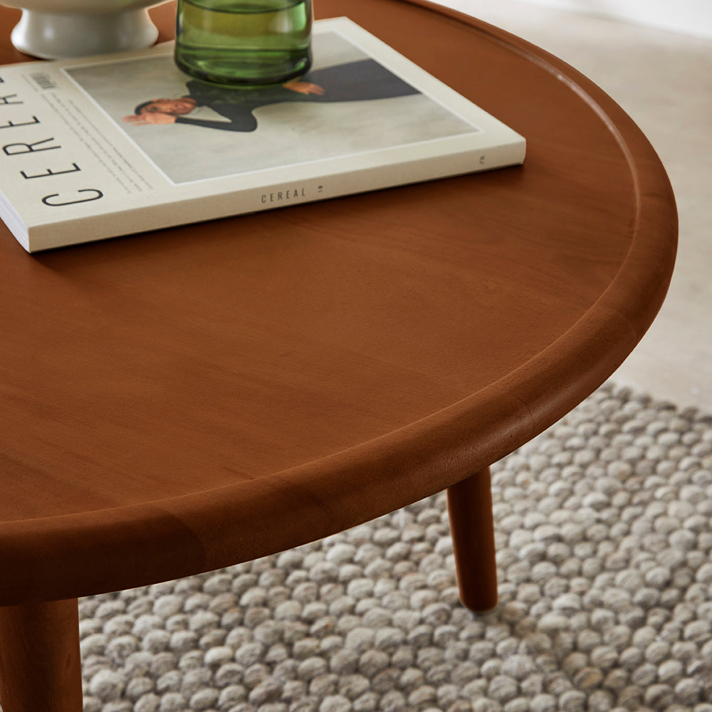 Scandinavian Walnut Round Coffee Table - Image 4
