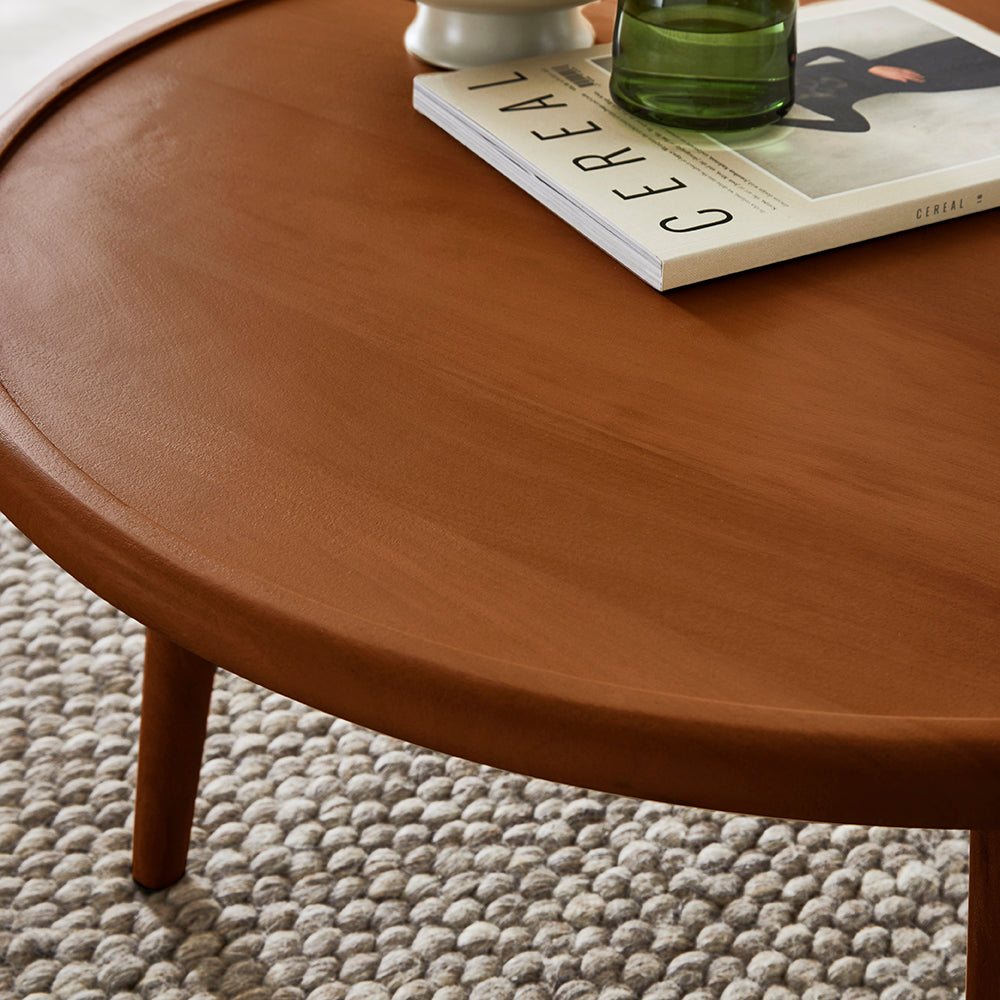 Scandinavian Walnut Round Coffee Table - Image 5