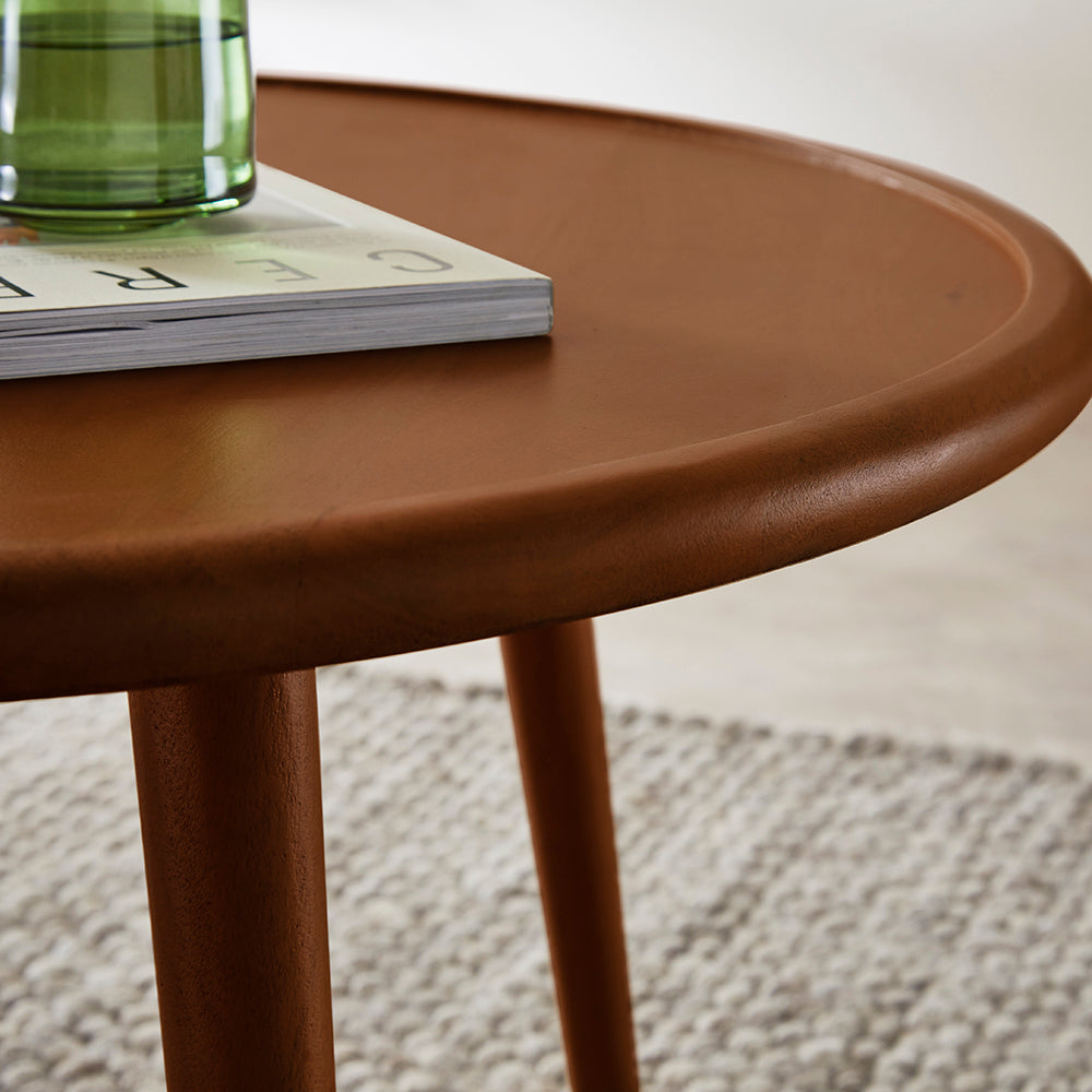 Scandinavian Walnut Round Coffee Table - Image 7