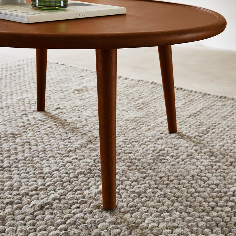 Scandinavian Walnut Round Coffee Table - Image 2