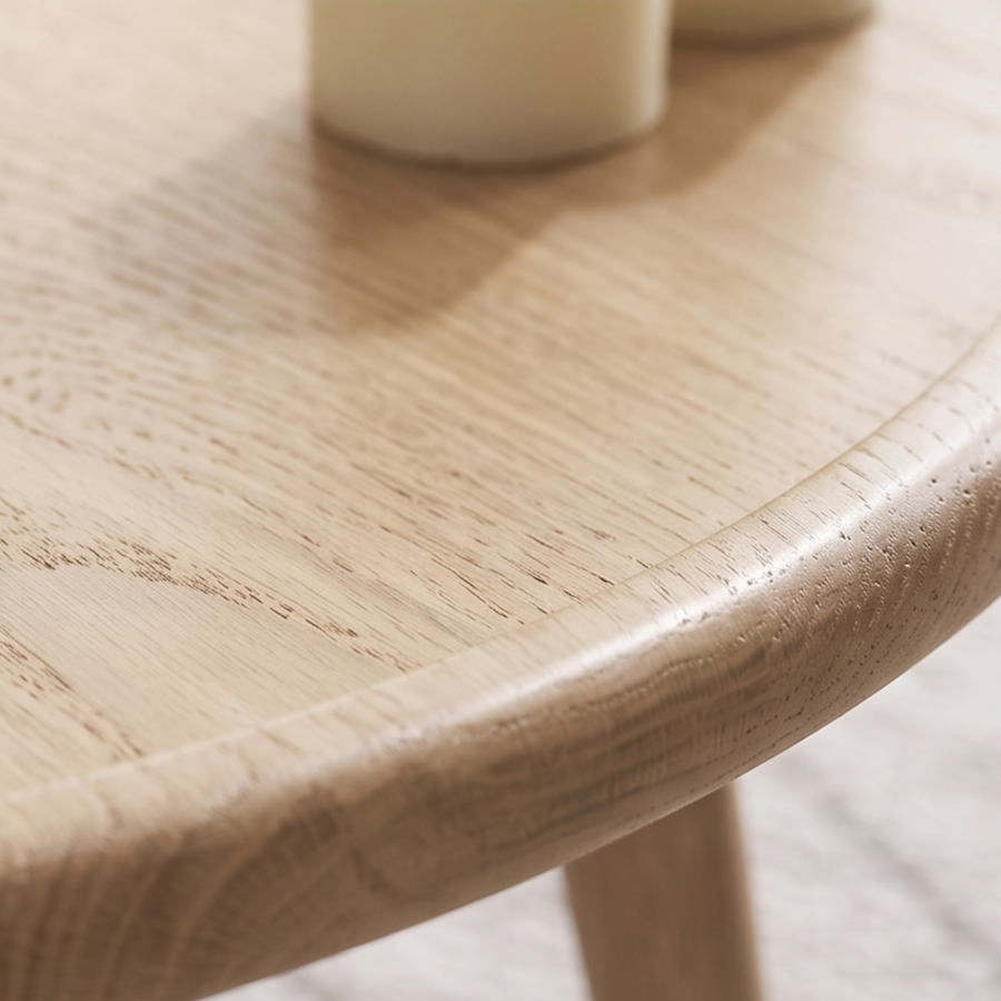 Scandinavian Light Oak Round Coffee Table - Image 2