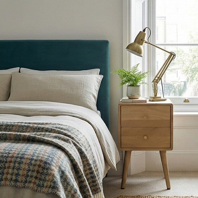 Minimalist Mango Wood Logan Narrow Bedside Table - Image 5