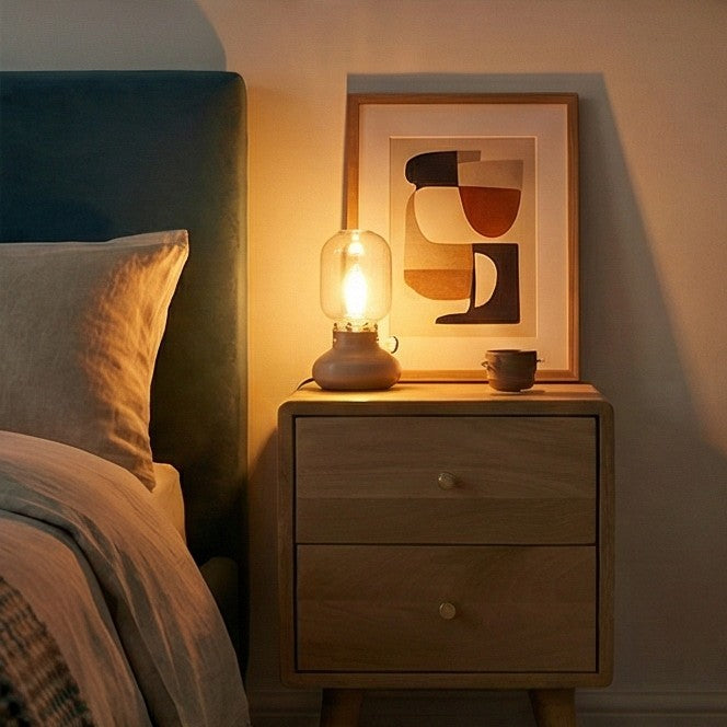 Minimalist Mango Wood Logan Narrow Bedside Table - Image 8