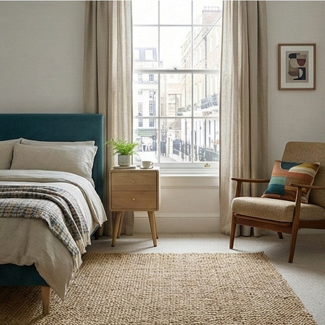 Minimalist Mango Wood Logan Narrow Bedside Table - Image 9