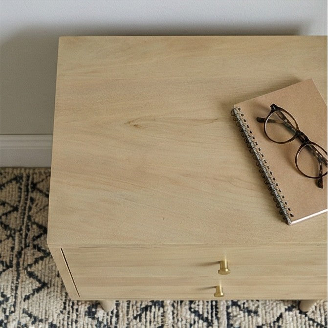 Minimalist Mango Wood Oslo Bedside Table - Image 5