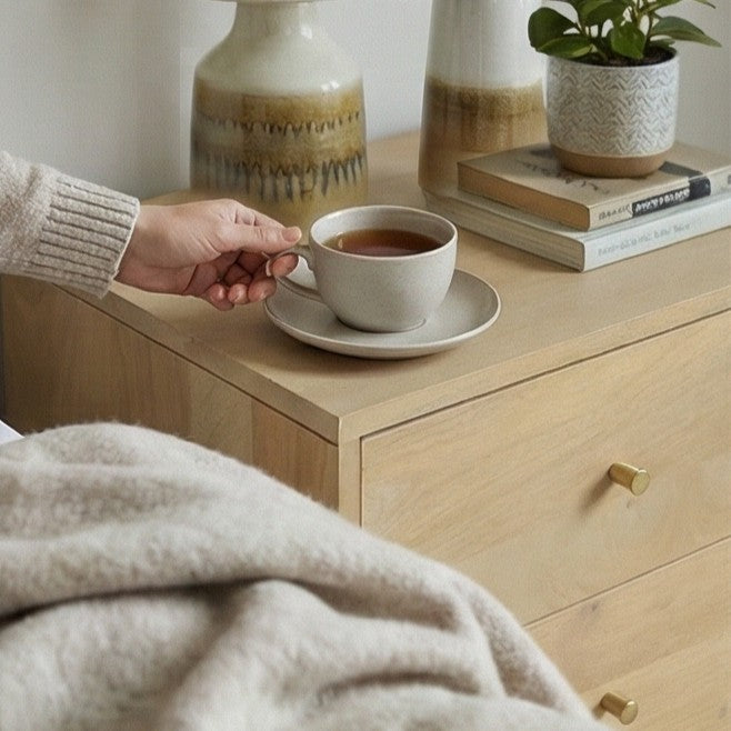 Minimalist Mango Wood Oslo Bedside Table - Image 7