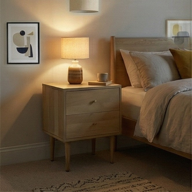 Minimalist Mango Wood Oslo Bedside Table - Image 8