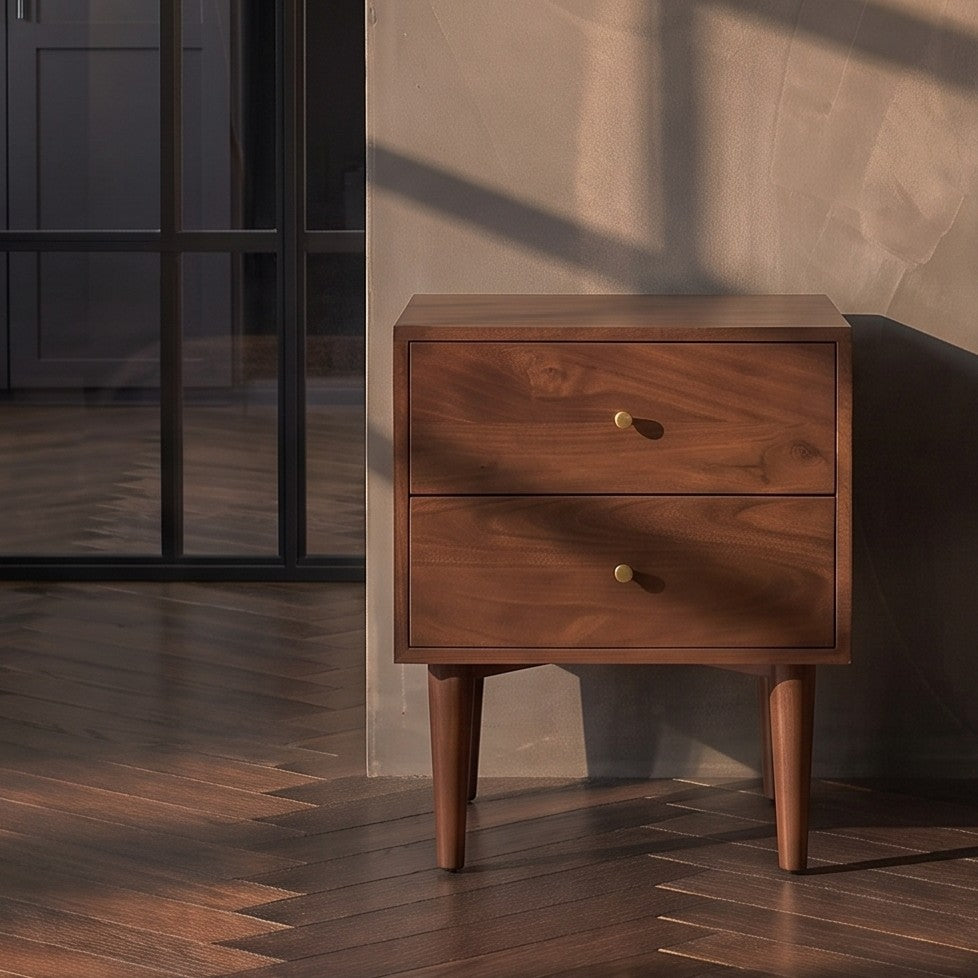 Scandinavian Walnut Oslo Bedside Table (Damaged)