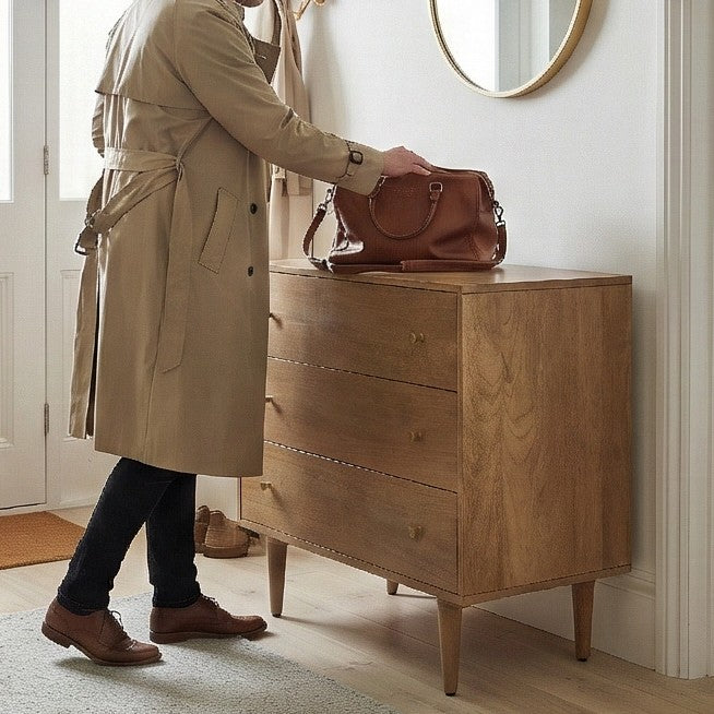 Scandinavian Light Walnut Oslo Chest of 3 Drawers - Image 5